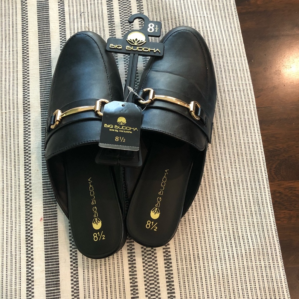 Black Slip On Mules